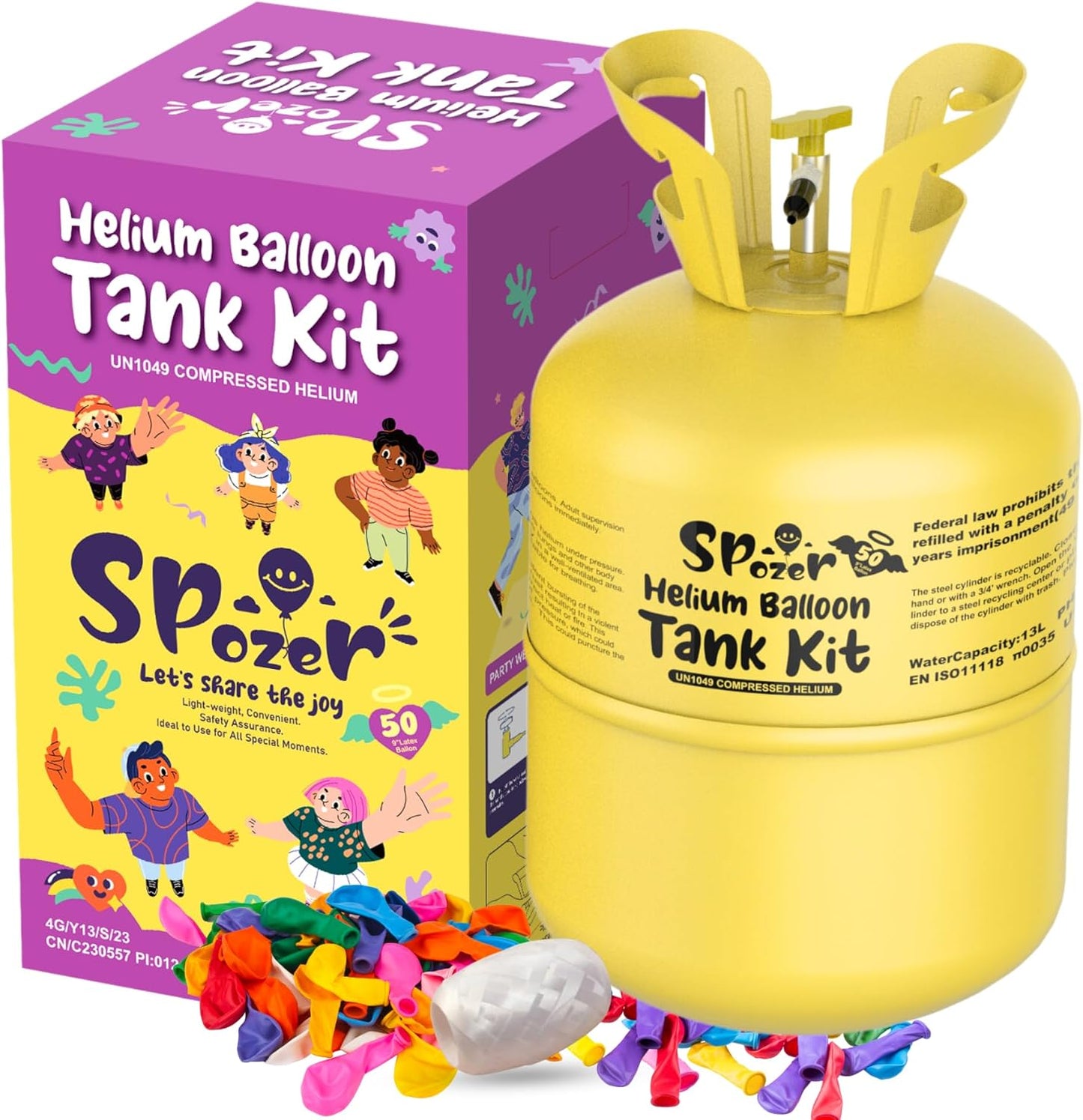 13L Helium Tank for Balloons at Home - Inflate 50 Latex Balloons