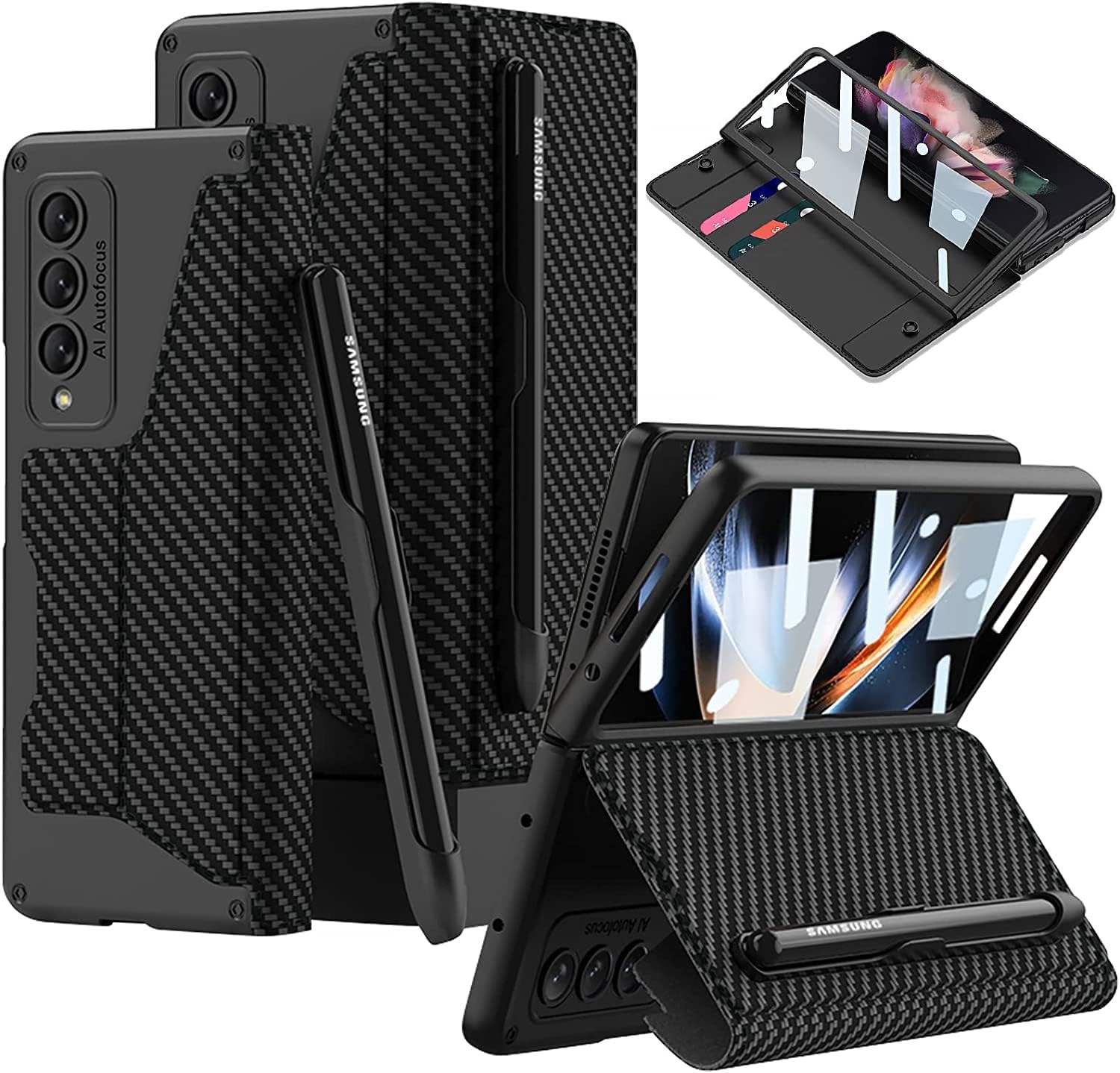Military Armor Case for Samsung Galaxy Z Fold 3 with S Pen Slot