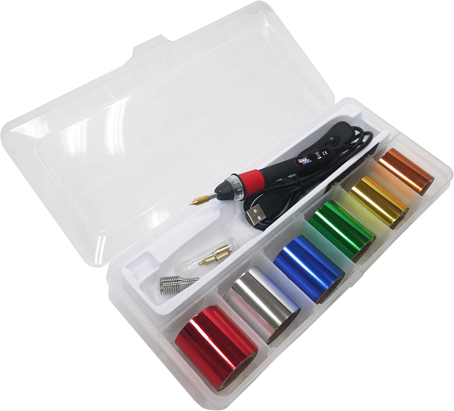 Hot Foil Embossing Stamping Pen with 6 Rolls of Foil Papers