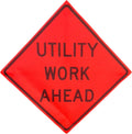 48 x 48 Safety Orange Mesh Rollup Traffic Control Sign - 68in Tall