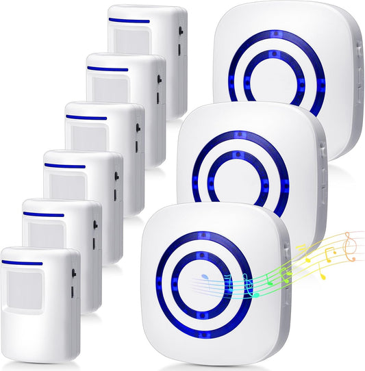 Motion Sensor Alarm Wireless Driveway Alert System with 6 Sensors