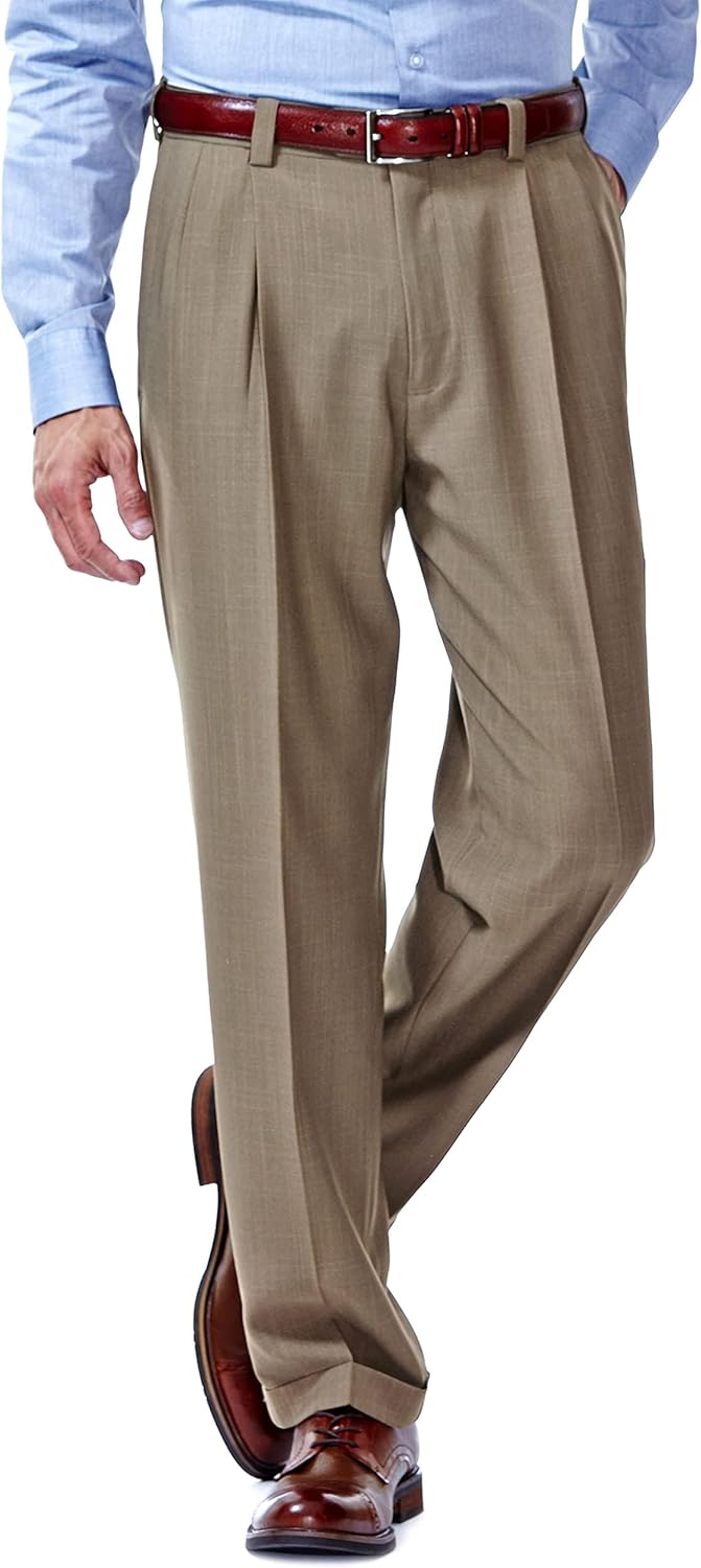 Haggar Men's E-CLO Repreve Stria Pleat Front Dress Pant Review