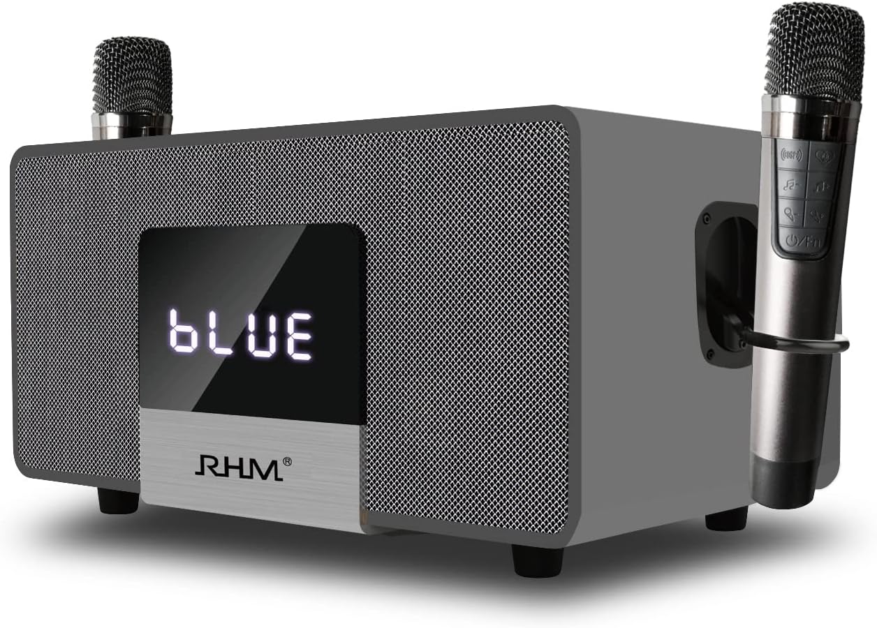 RHM K222 Karaoke Machine: Dual Mic Wireless Fun