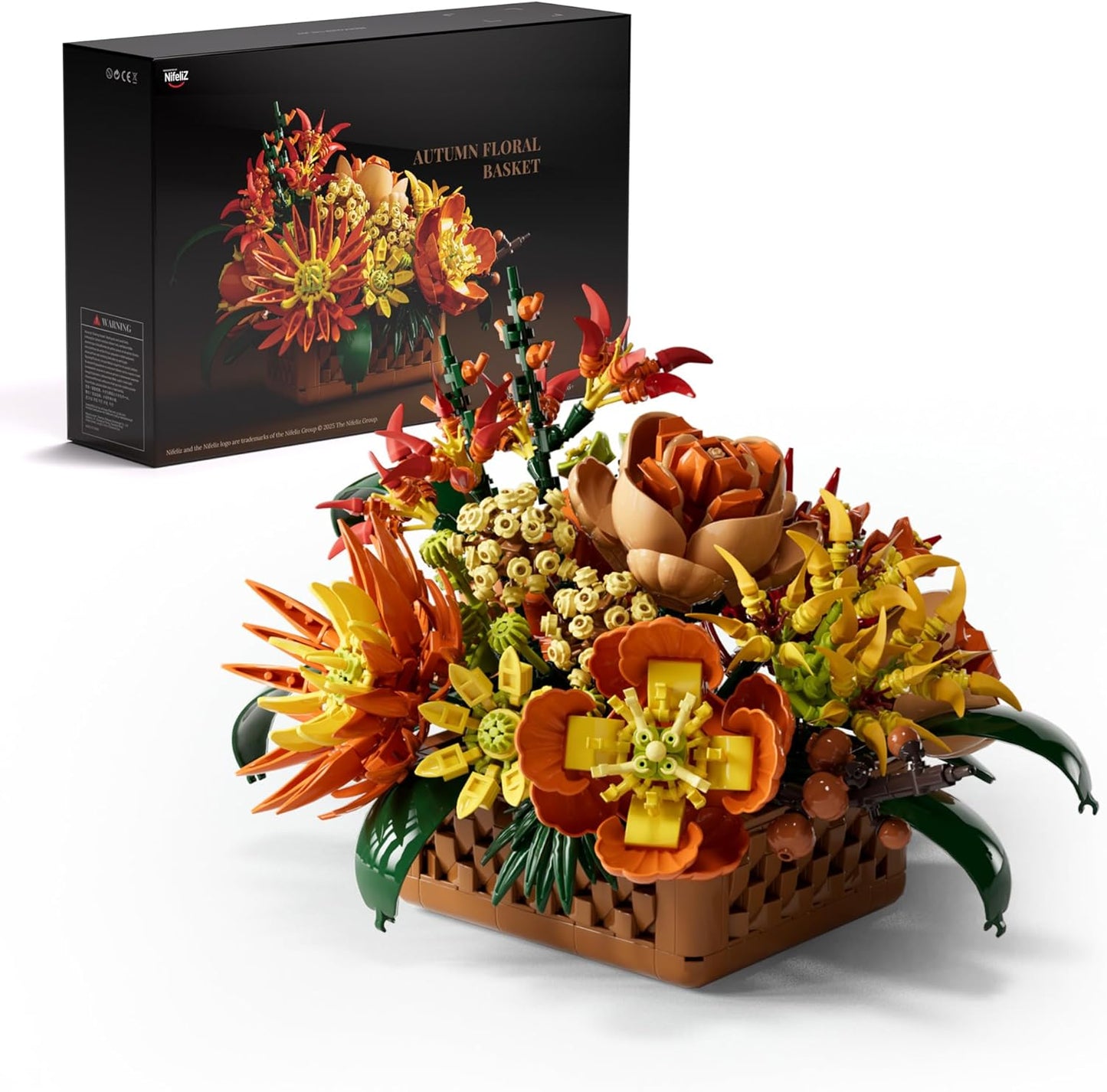 Nifeliz Floral Basket Building Set for Cozy Fall Decor