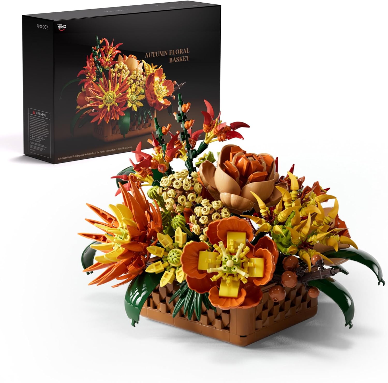 Nifeliz Floral Basket Building Set for Cozy Fall Decor