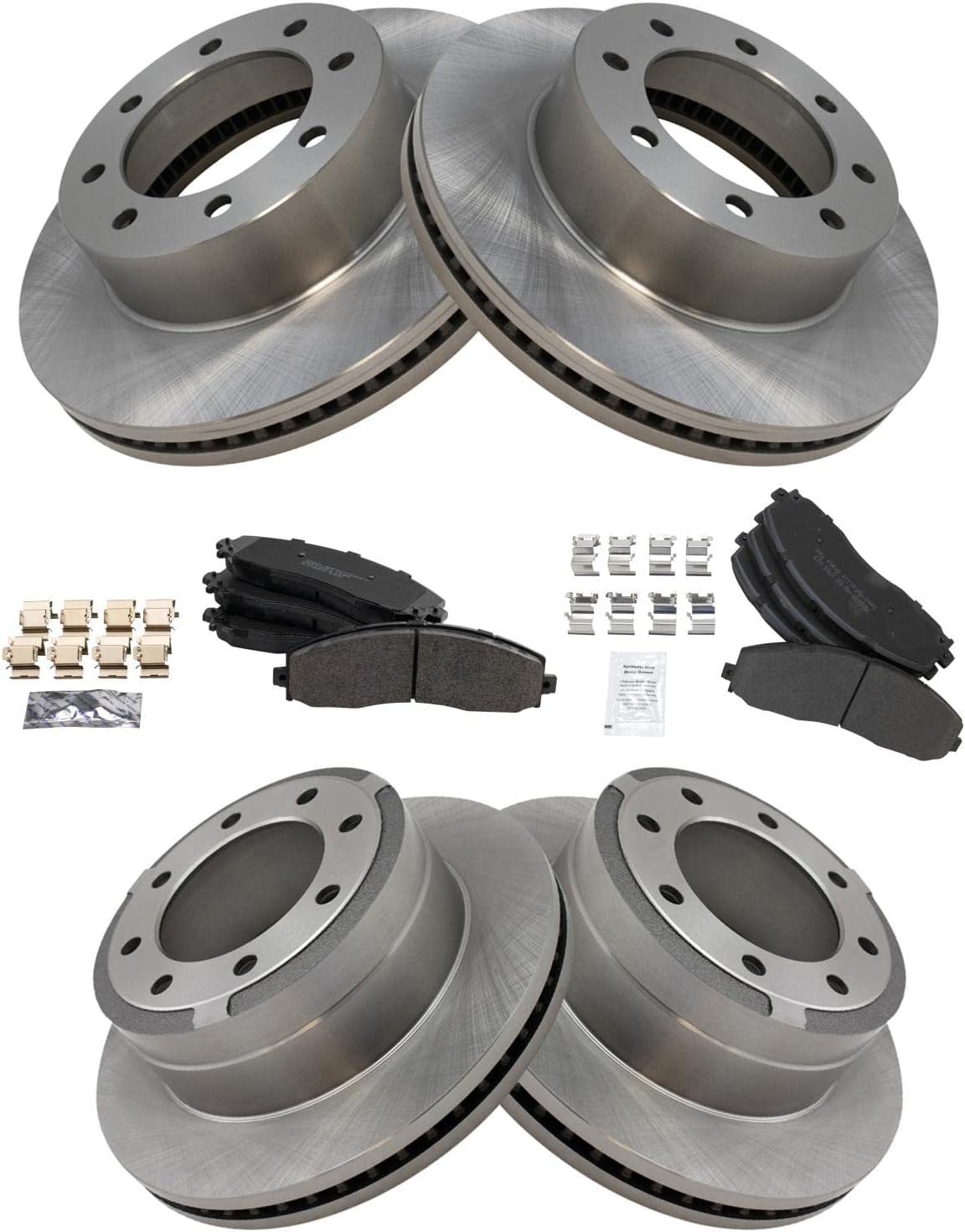 TRQ Front and Rear Brake Pad & Rotor Kit for Ford F-250 F-350