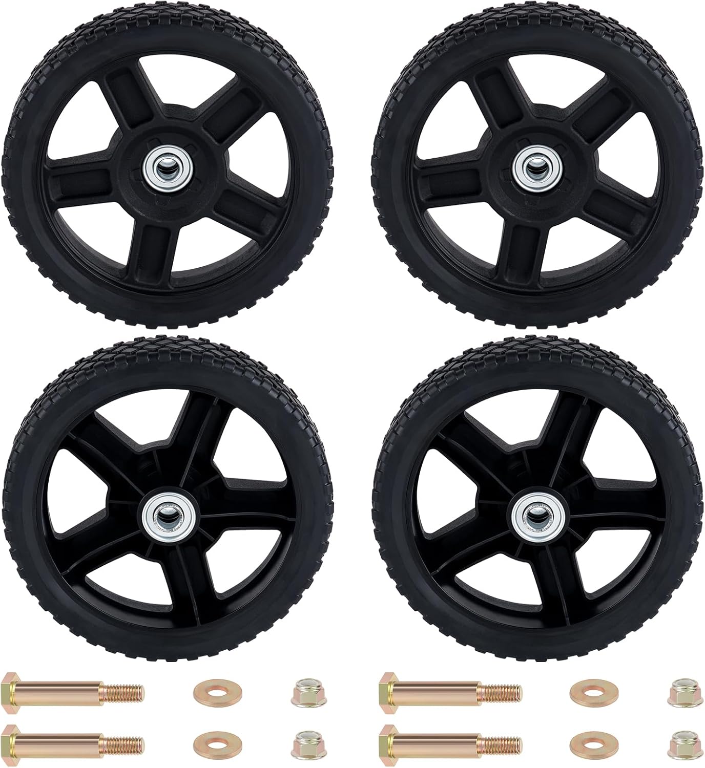 8 Inch Lawn Mower Wheels Kit for Standard Push Mowers