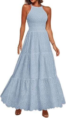 BerryGo Women's Embroidery Pearl Button Down Maxi Dress Review