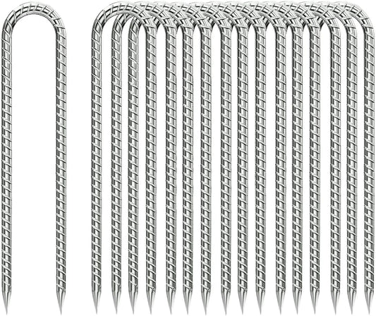Heavy Duty U-Hook Galvanized Rebar Stakes for Outdoor Use