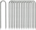 Ground Stakes Heavy Duty 12 in U-Hook Rebar Stakes - Galvanized 20pcs