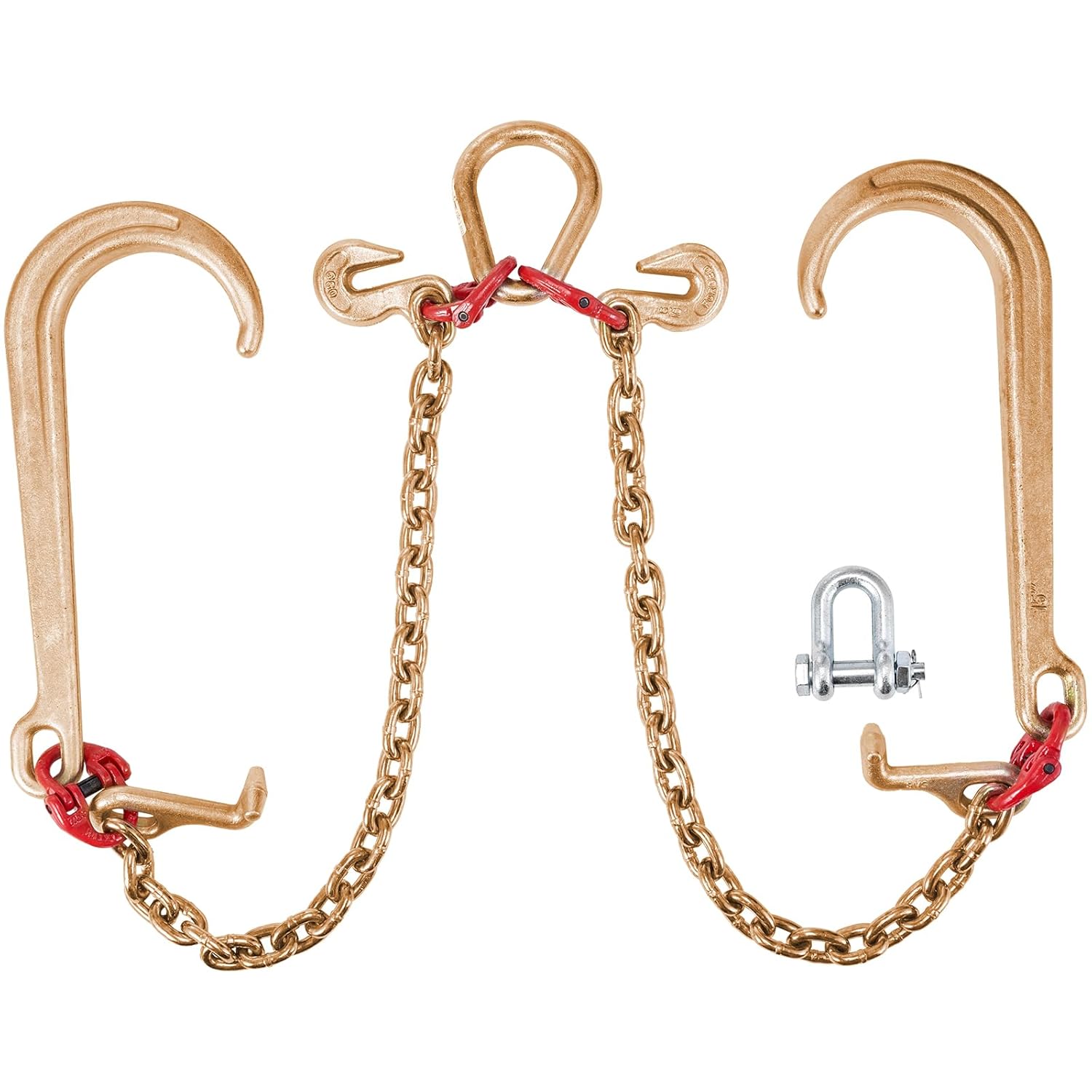 VEVOR V Bridle Chain 5/16 in x 2 ft for Heavy Duty Transport