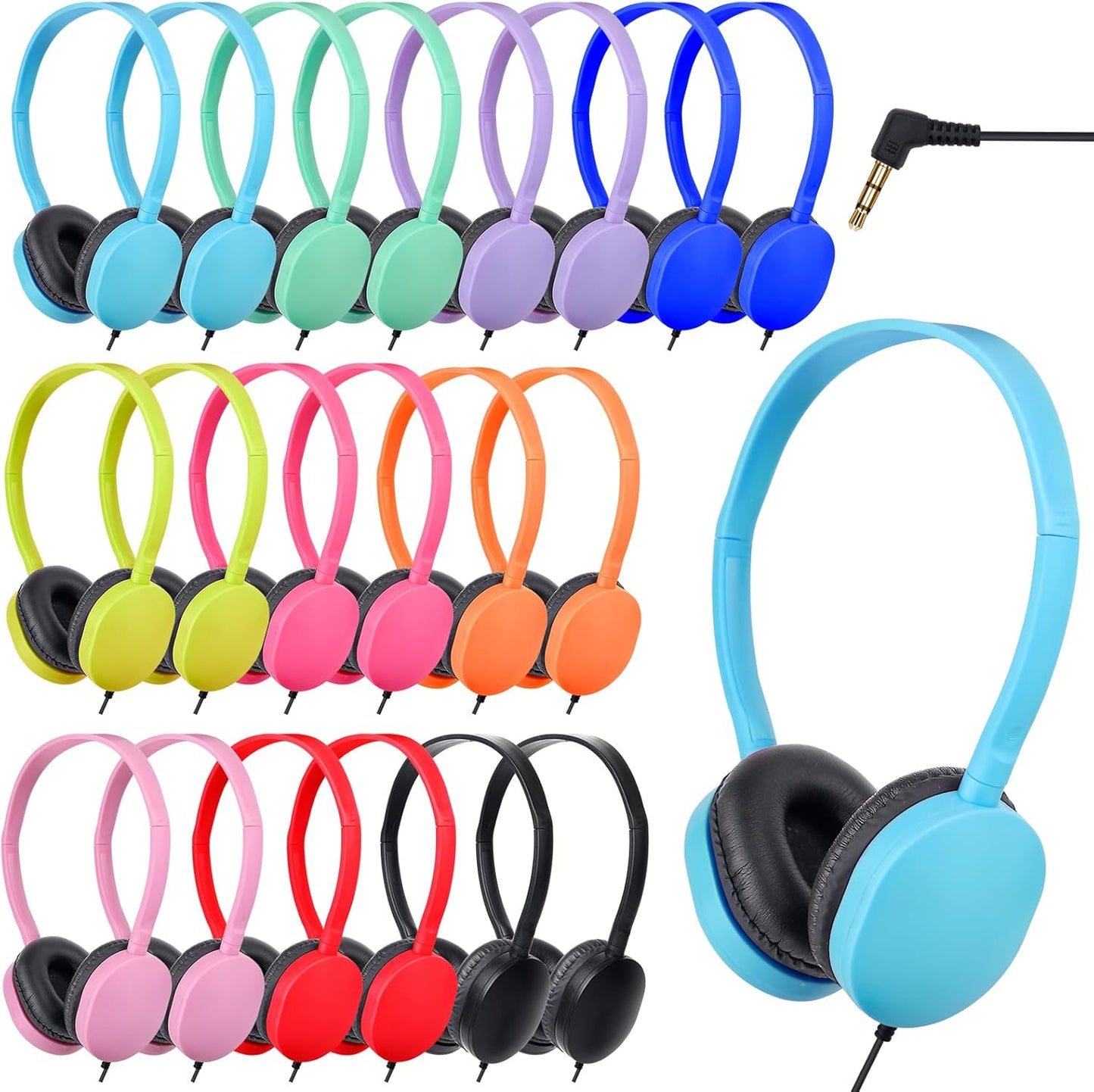 20 Pack Classroom Headphones for Kids - Comfortable & Durable