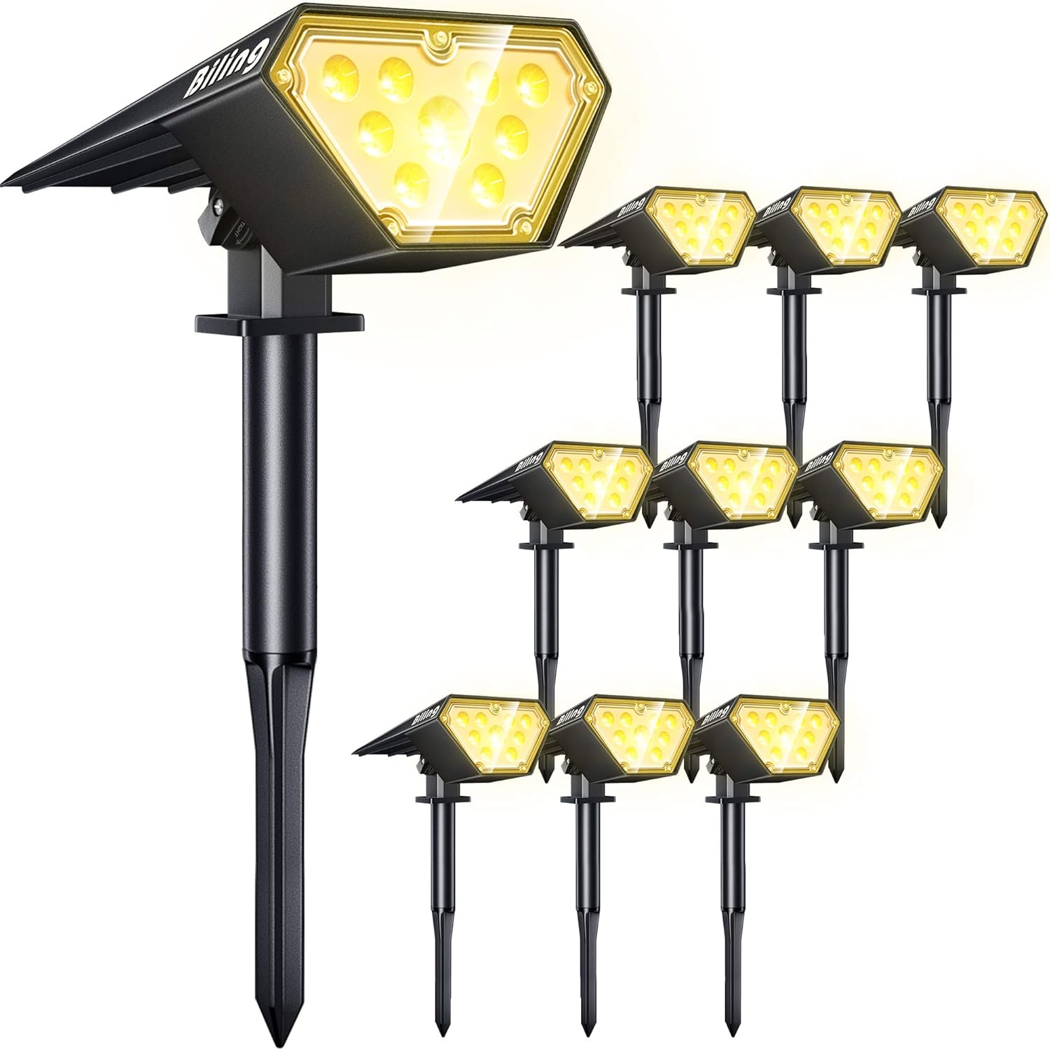 Biling Solar Spot Lights Outdoor - Bright 700 Lumen IP67 Waterproof