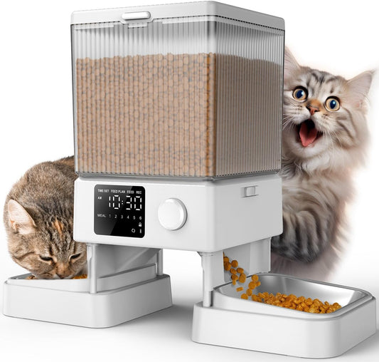 oneisall Automatic Cat Feeder for 2 Cats with 20 Cups Capacity