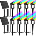 Solar Powered Landscape Spotlights RGBW - 8 Pack Outdoor Waterproof