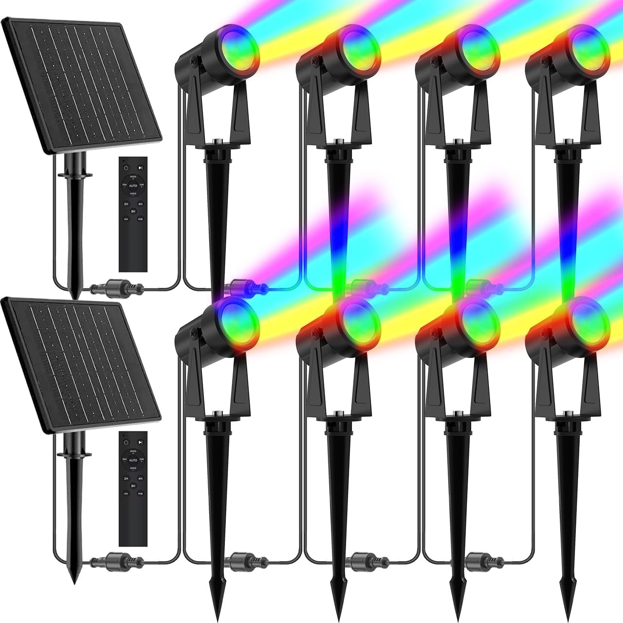 ZYAN Solar Powered Landscape Spotlights for Outdoor Use