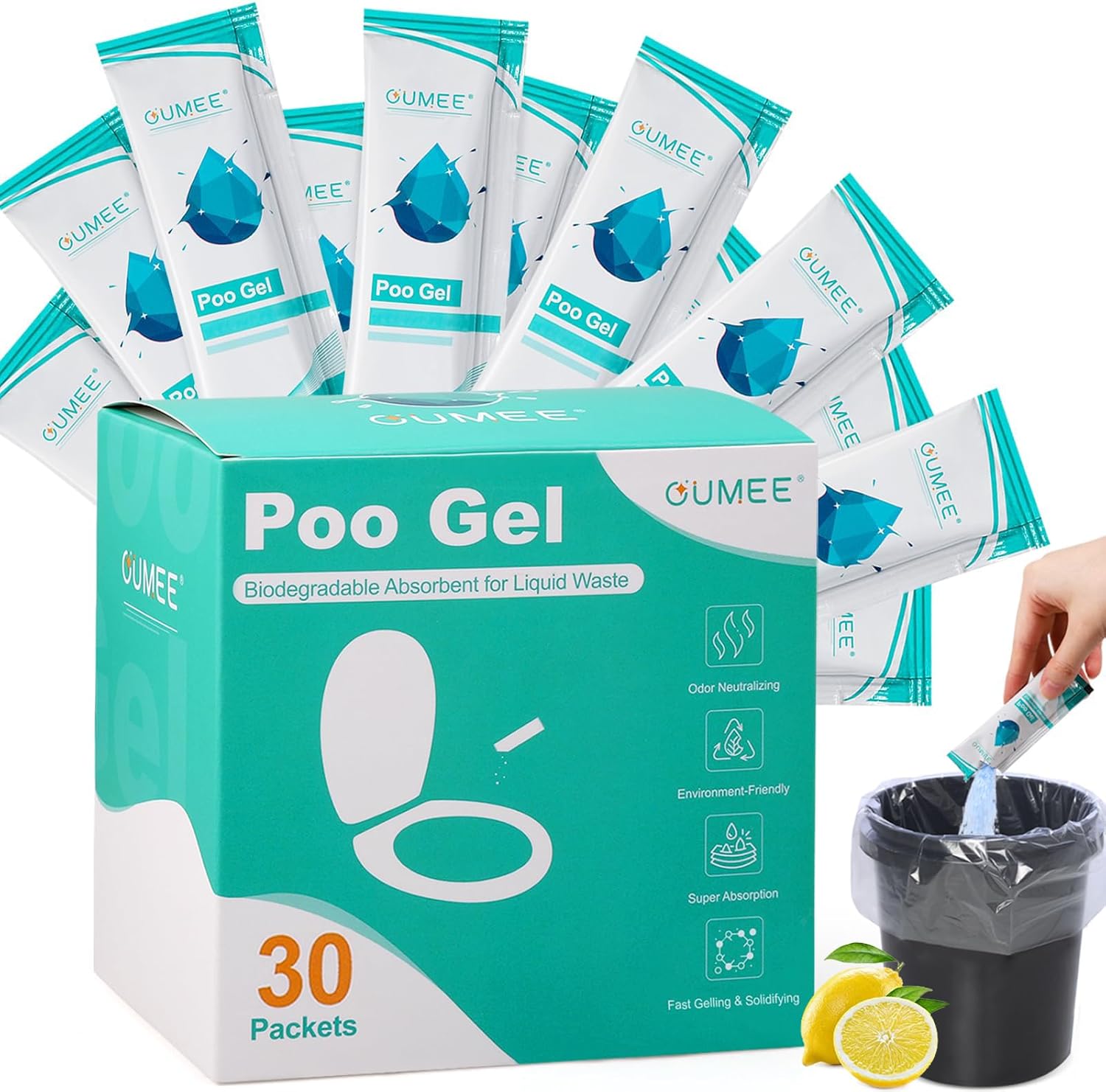 Eco-Friendly Potty Gel 30 Pack for Portable Toilets