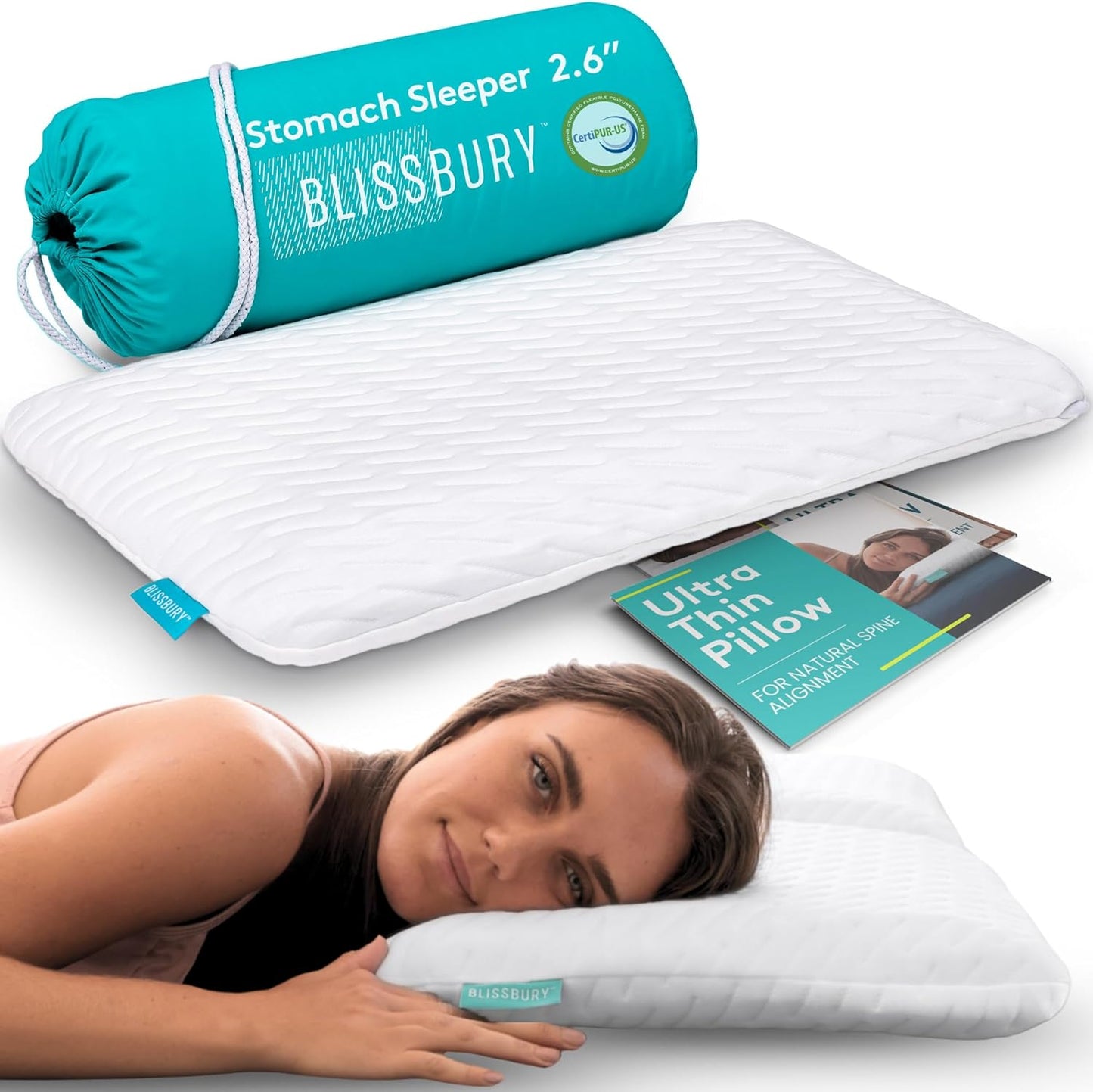 BLISSBURY Stomach Sleeping Pillow for Ultimate Comfort and Support