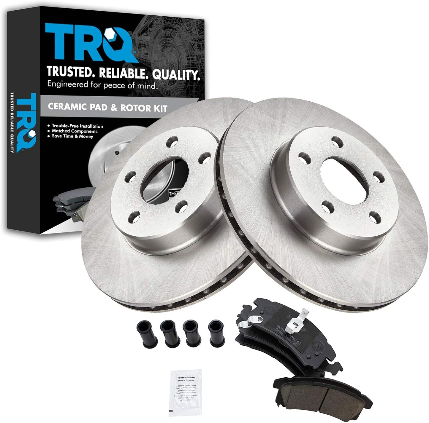 TRQ Front Brake Pad & Rotor Kit for 1996-2005 Vehicles