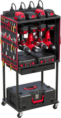 Portable Power Tool Organizer Cart - Stay Charged & Organized!
