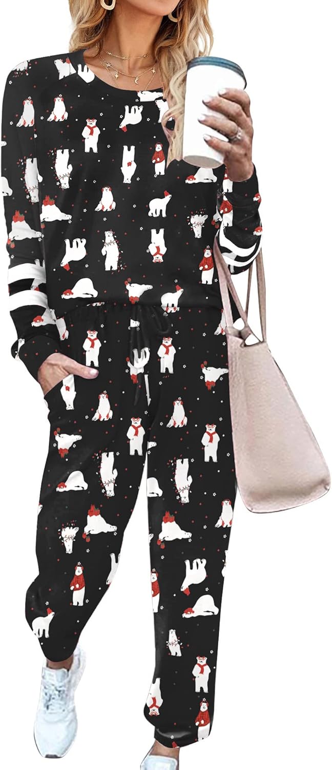 Ekouaer Loungewear Set for Women: Cozy Pajamas with Pockets