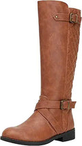 Jeossy Women's Knee High Riding Boots - Classic Calf Buckle Style