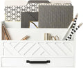 Farmhouse White Wood Mail Organizer with Drawer