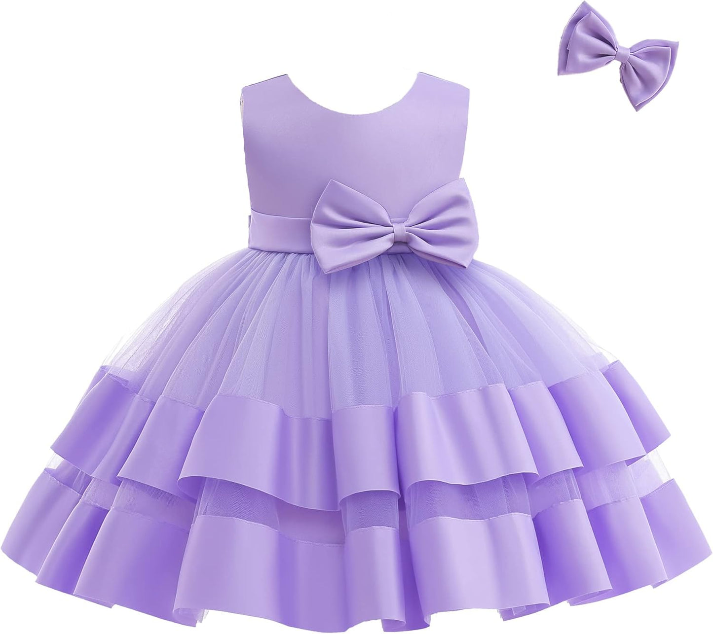3M-6T Baby Girl Ruffle Lace Backless Pageant Dress for Parties