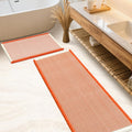 Waffle Bath Mat Set 2 Piece Orange & Cream for Modern Bathrooms