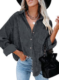 Astylish Women Corduroy Shirt Button Down Blouse - Casual Everyday