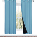 NICETOWN Teal Blue Full Shade Curtain Panels 37in x 70in - Blackout