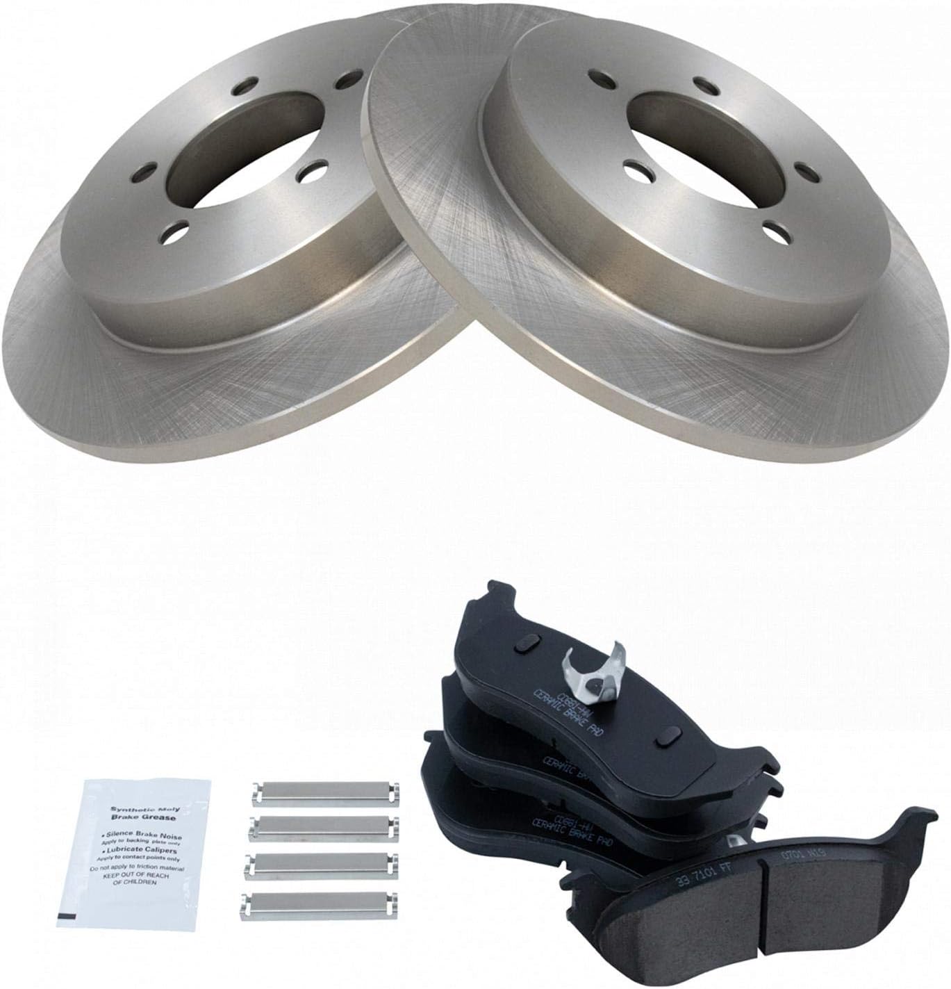 TRQ Rear Premium Ceramic Brake Pad & Rotor Kit for Mountaineer