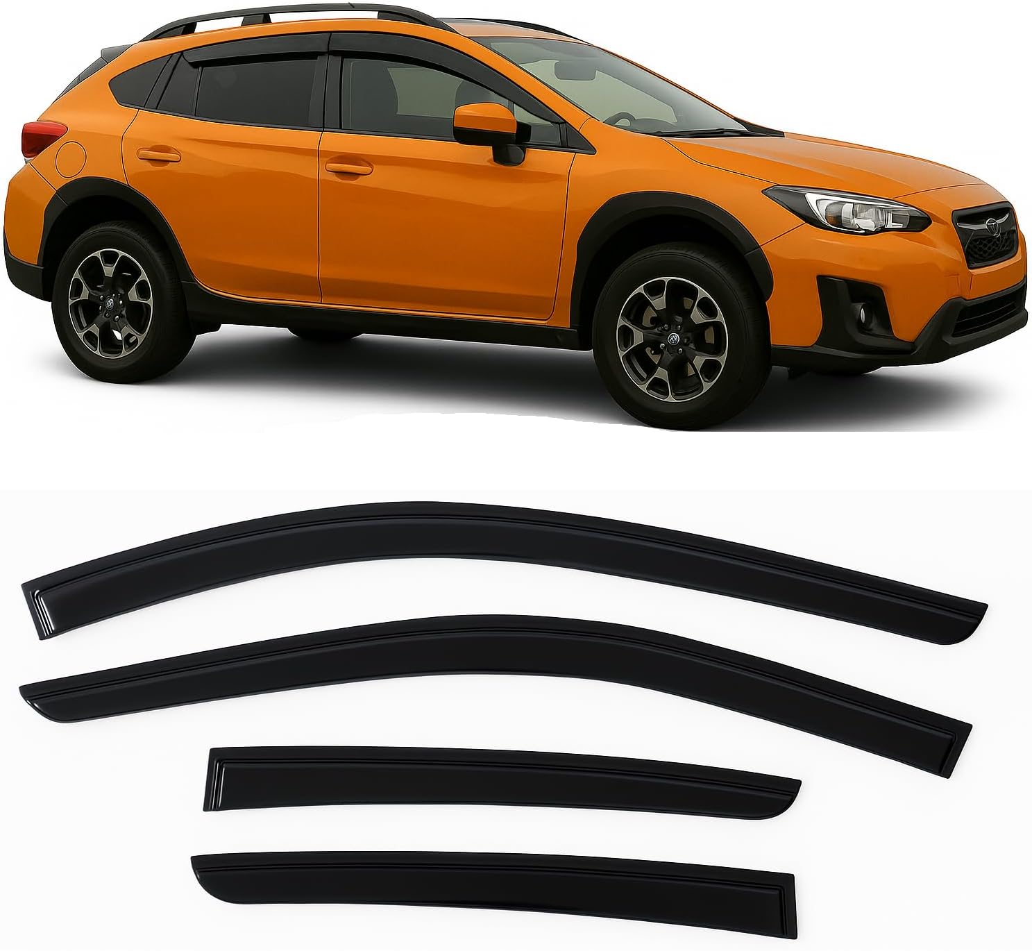 Tape-On Side Window Deflector Visors for Subaru Crosstrek & Impreza