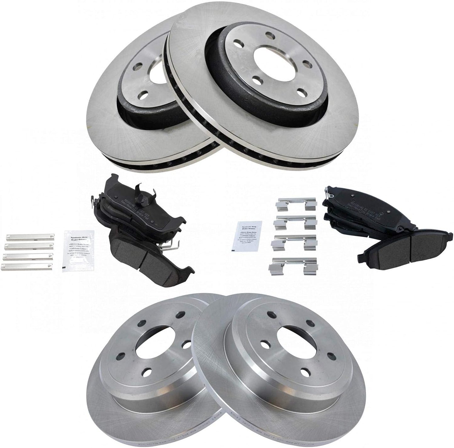 TRQ Brake Pad & Rotor Kit for 2006-2010 Jeep Commander