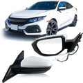 Left Driver Mirror Taffeta White for 2016-2021 Honda Civic LX SE Sport