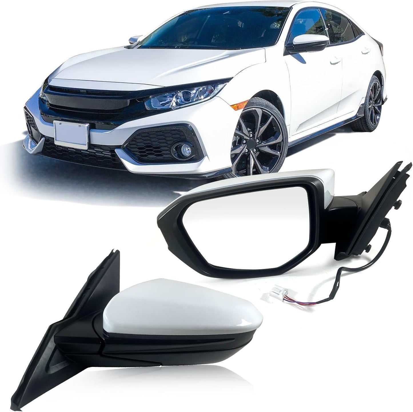 Left Driver Side Door Mirror for 2016-2021 Honda Civic LX SE Sport