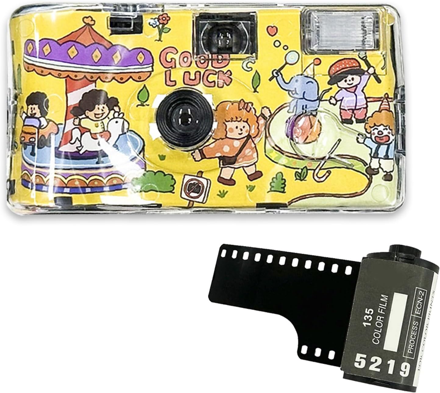 Waterproof 35mm Disposable Camera - Cute Design, 12 Exposures, Flash - Ideal for Travel & Parties