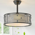 20in Black Fandelier Ceiling Fan with Light - Farmhouse Crystal Glow