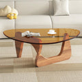Mid Century Modern Glass Coffee Table - Sleek Triangular Design