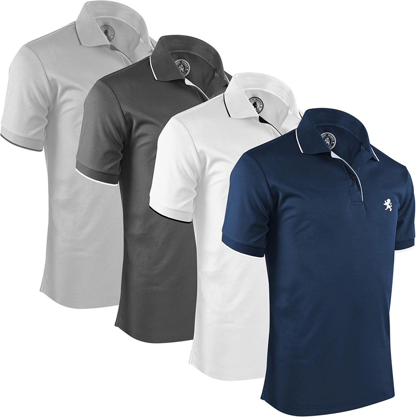 Mens Striped Short Sleeve Polo Shirts 4 Pack for Every Occasion