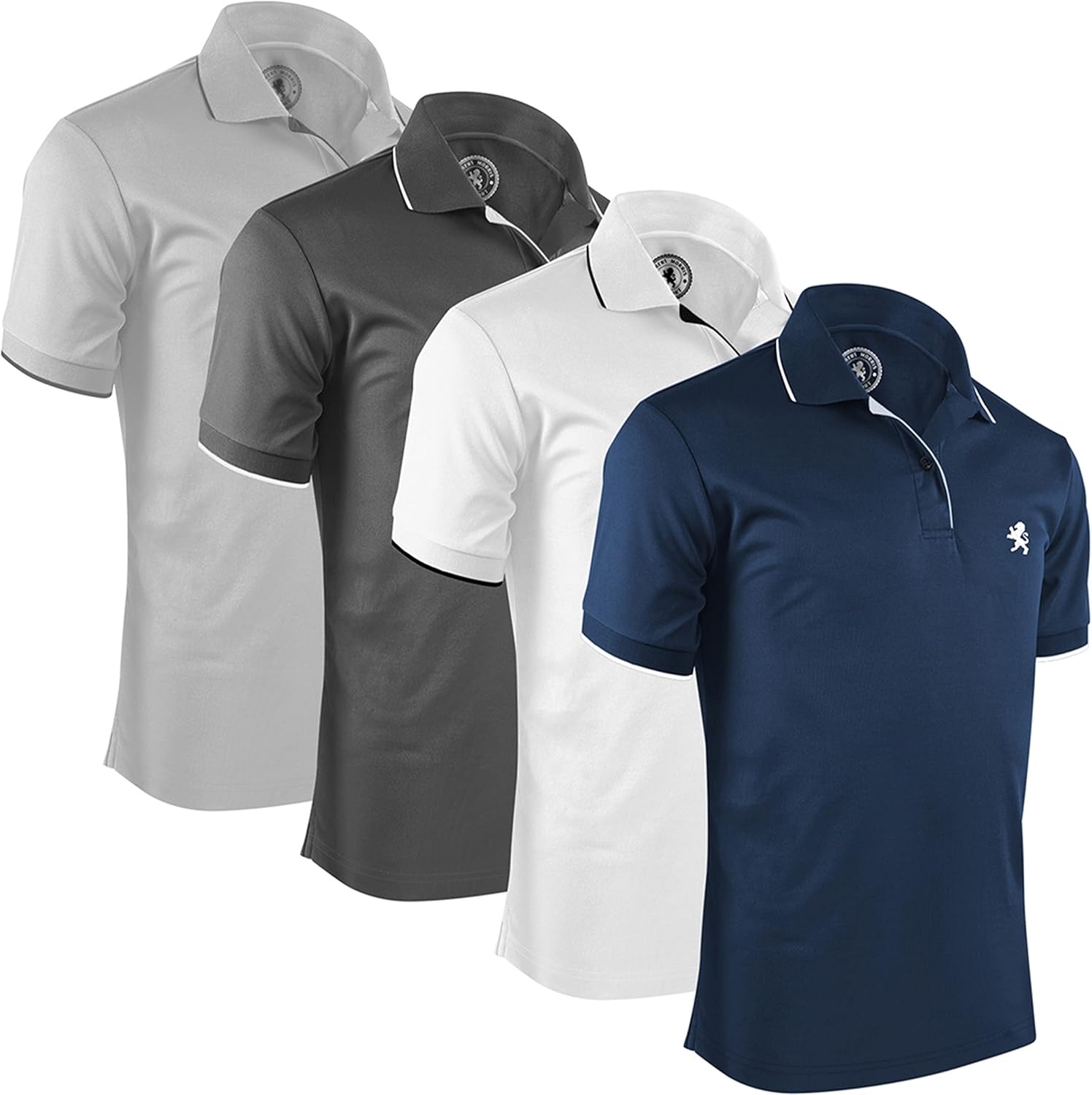 Mens Striped Short Sleeve Polo Shirts 4 Pack for Every Occasion