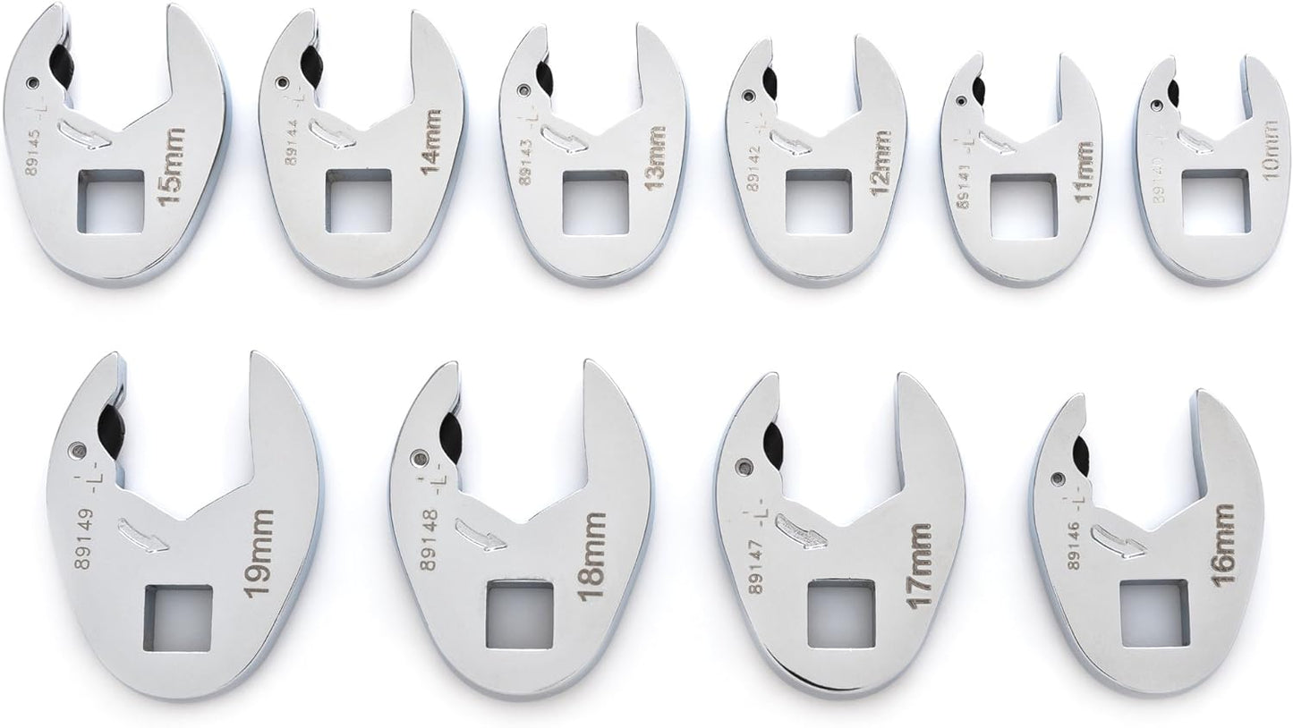 GEARWRENCH 10 Pc. Ratcheting Crowfoot Wrench Set for Mechanics