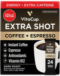 VitaCup Extra Shot Instant Coffee Packets - High Caffeine Bold Roast