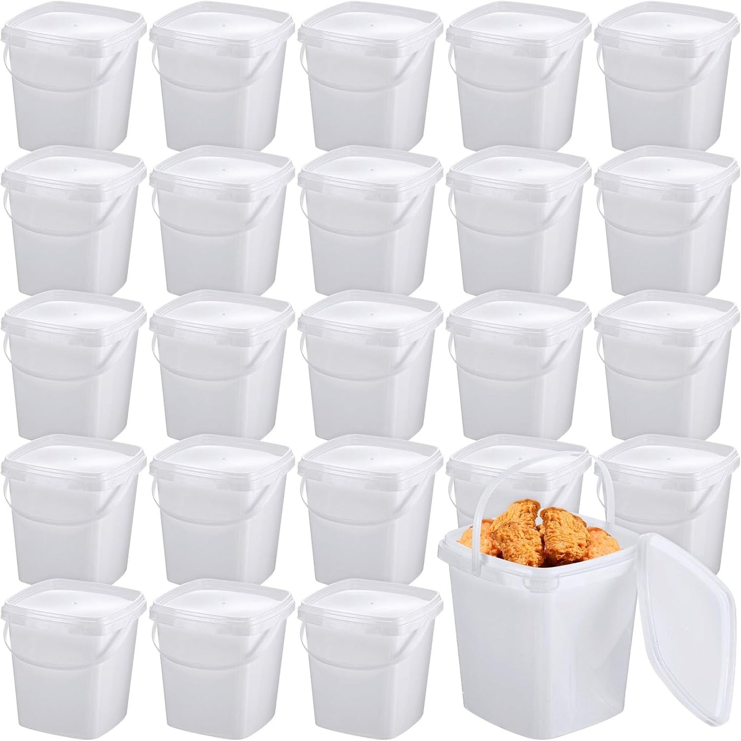 Mifoci 24 Pcs 3 Qt Plastic Food Containers for Kitchen Storage