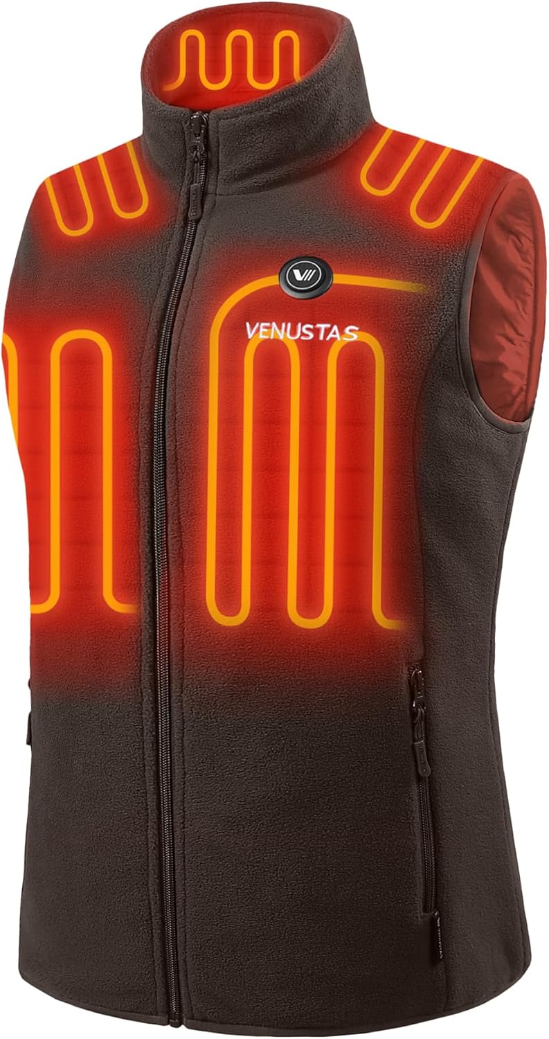 Venustas Men's Fleece Heated Vest: Lightweight Electric Warmth