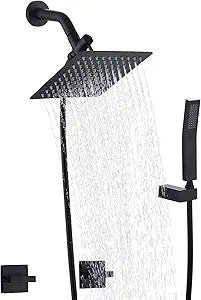2 Handles Shower Faucet Set with Rain Shower Head Combo System