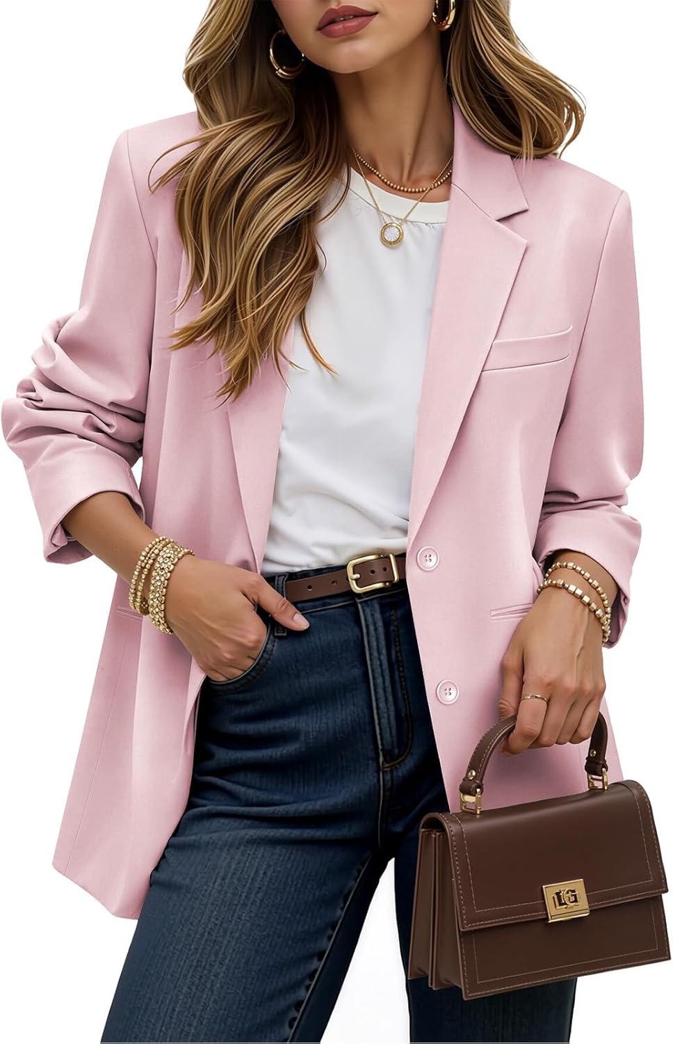 Women's Casual Business Blazer for Office Work and Meetings