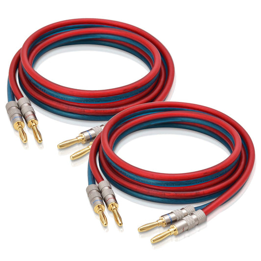 AutCreation Speaker Cable Wire with Banana Plugs for HiFi Sound