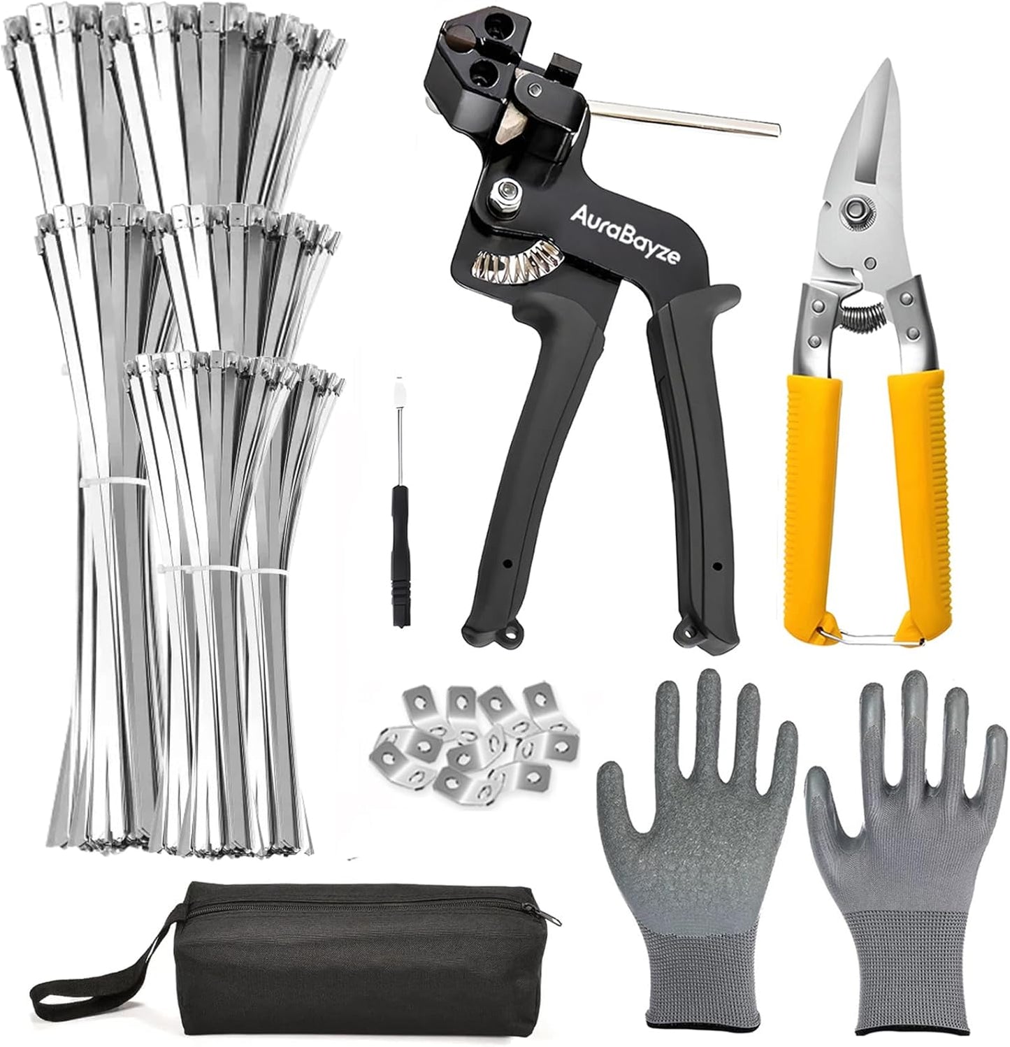 Heavy Duty Metal Zip Ties Tool Kit for Fastening and Cutting