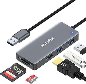 USB to HDMI Adapter 5-in-1 Hub for Extended Monitor Use